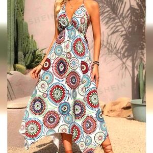 Halter Tie Backless Summer Vacay Dress size M